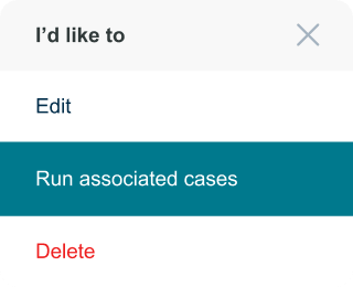 Execute associated test cases