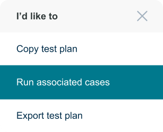 Run associated cases menu