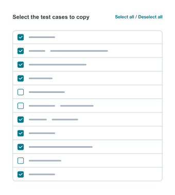 Select cases to copy