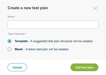 New test plan form