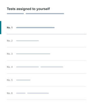 Tests assigned to you